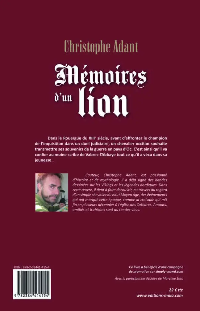Mémoires d'un lion Christophe Adant 2