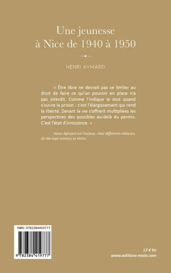 Une jeunesse a Nice de 1940 a 1950 Henri Aymard2