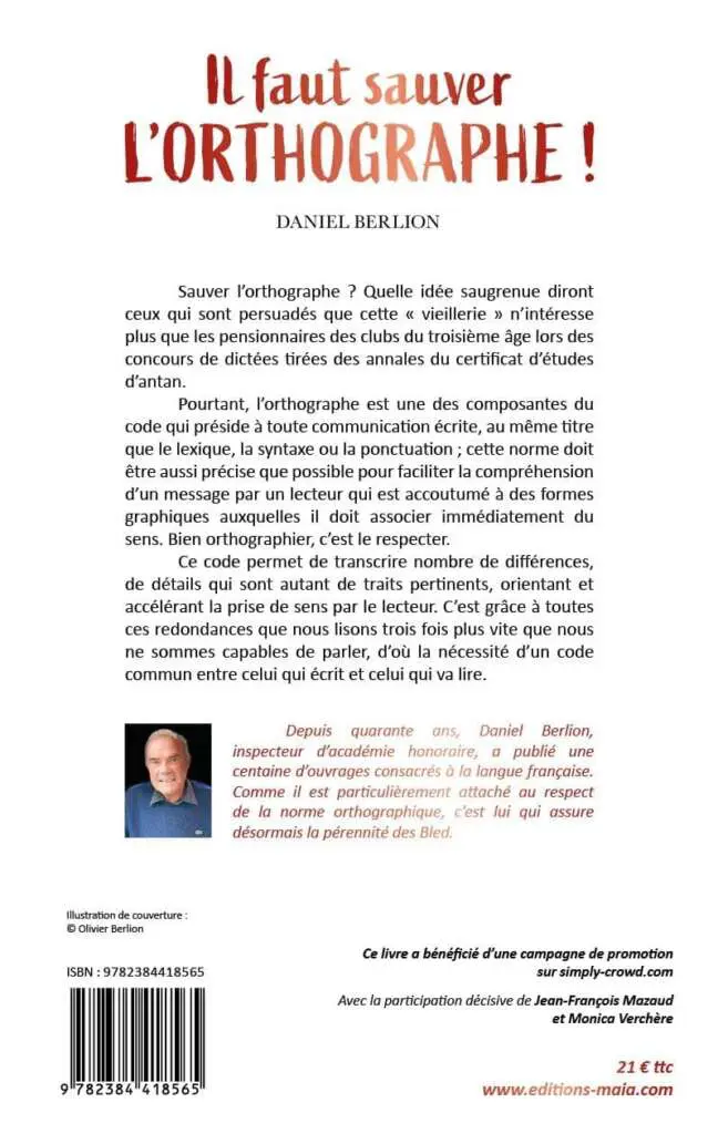 ll faut sauver l'orthographe Daniel Berlion2
