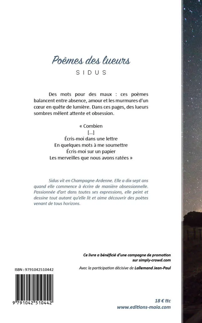 Sidus, Poèmes des lueurs