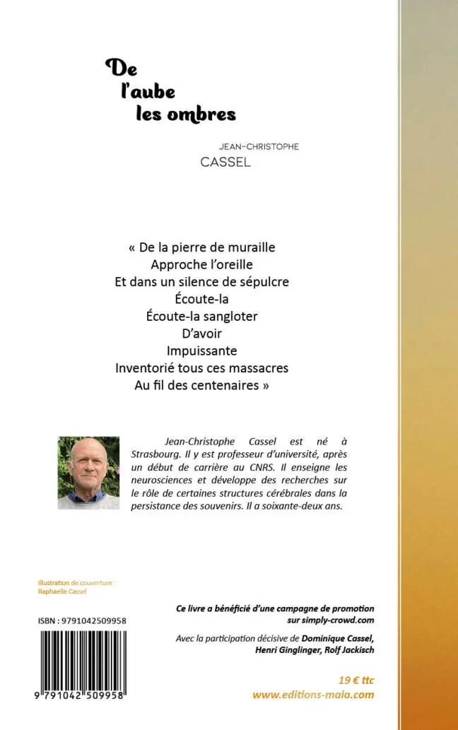 Jean-Christophe Cassel, De l'aube les ombres