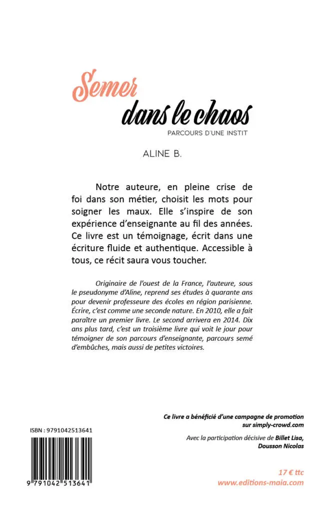 Semer dans le chaos - Parcours d'une instit – Image 2