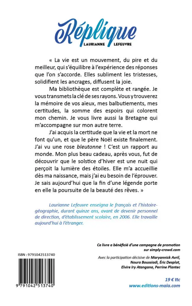 Laurianne Lefeuvre, Réplique