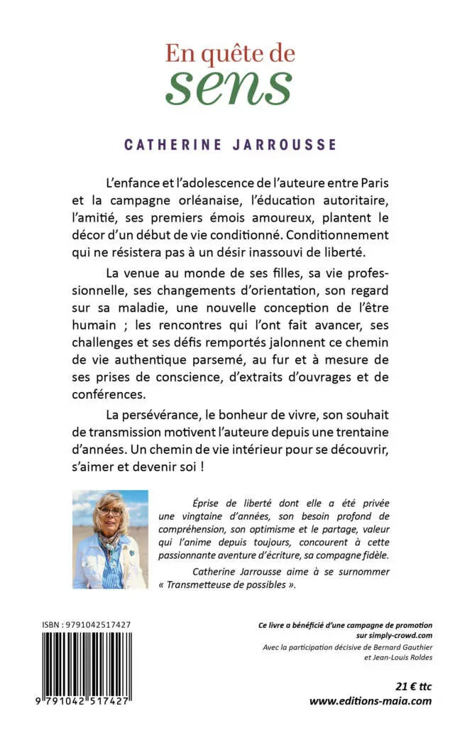 Catherine Jarrousse, En quête de sens, Récit de vie initiatique