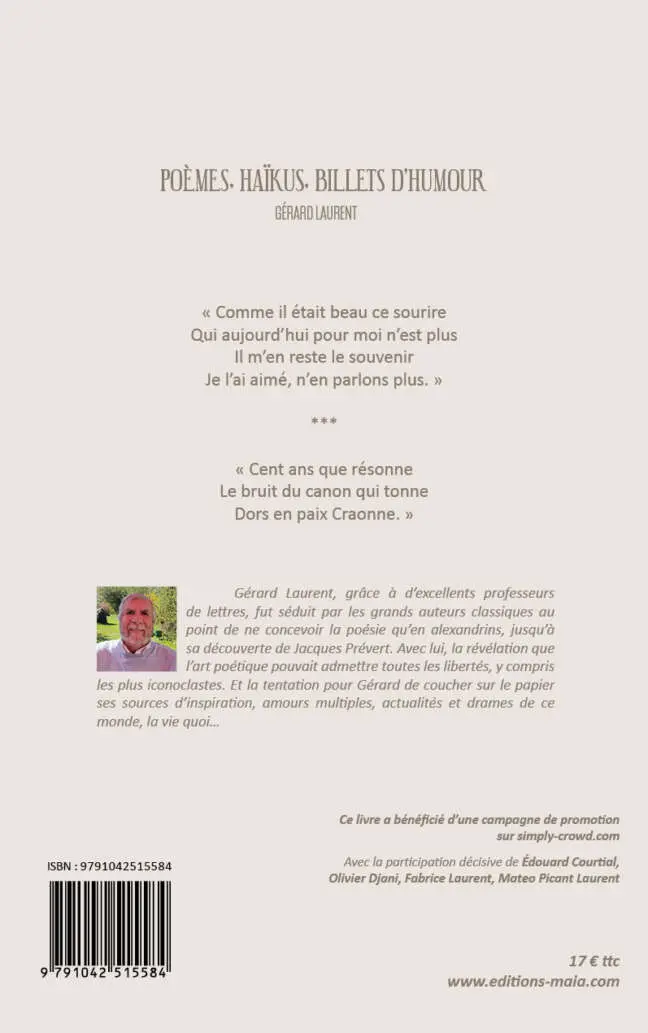 Gérard Laurent, Poèmes, haïkus, billets d’humour