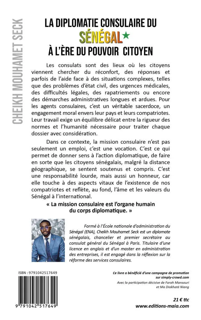 Cheikh Mouhamet Seck, La diplomatie consulaire du Sénégal à l’ère du pouvoir citoyen Boîte de réception