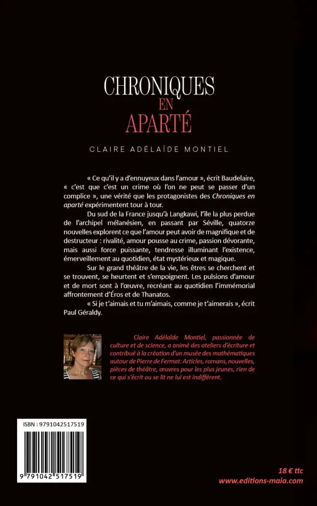 Claire Adélaïde Montiel, Chroniques en aparté