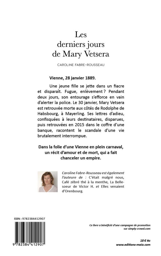 Les derniers jours de Mary Vetsera Caroline Fabre-Rousseau2