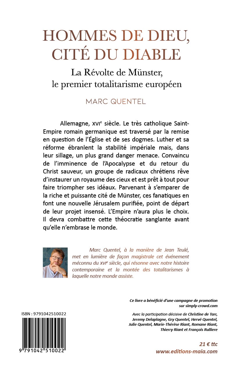 Hommes de Dieu, cité du diable - La Révolte de Münster, le premier totalitarisme européen - Marc Quentel