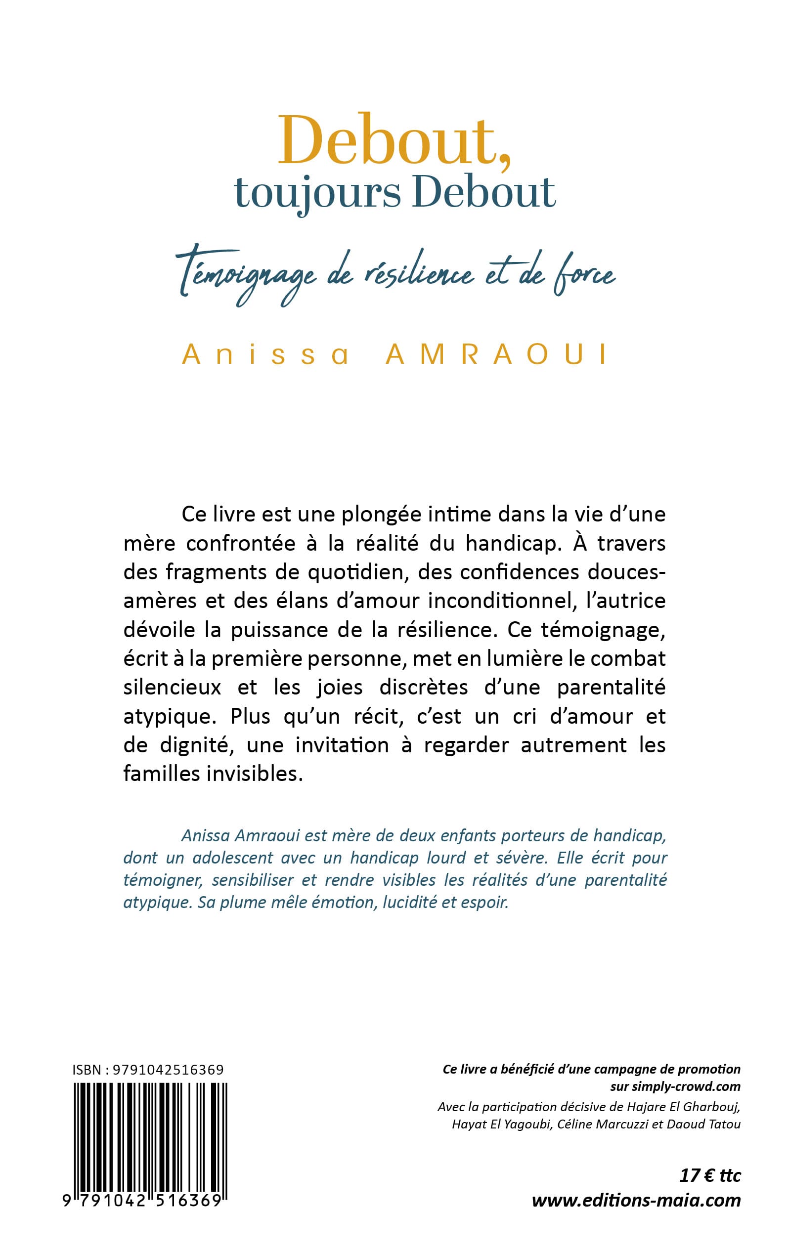Anissa Amraoui - Debout, toujours debout - Témoignage de résilience et de force