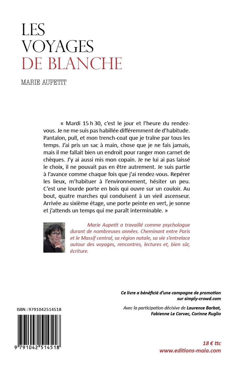 Marie Aupetit, Les voyages de Blanche