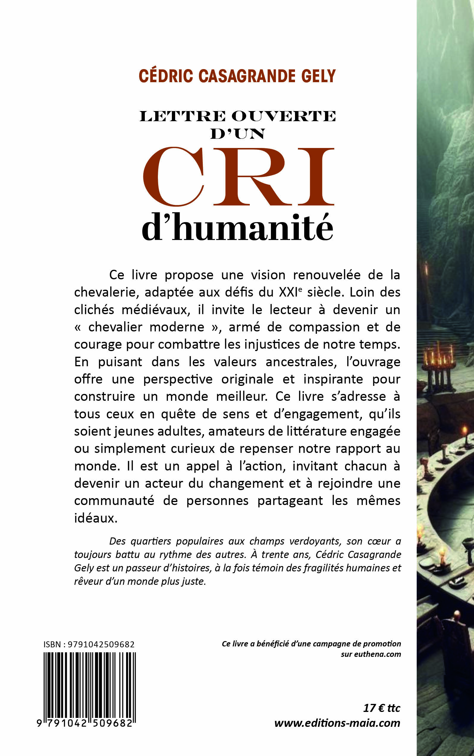 Lettre ouverte d’un cri d’humanité, Cédric Casagrande Gely