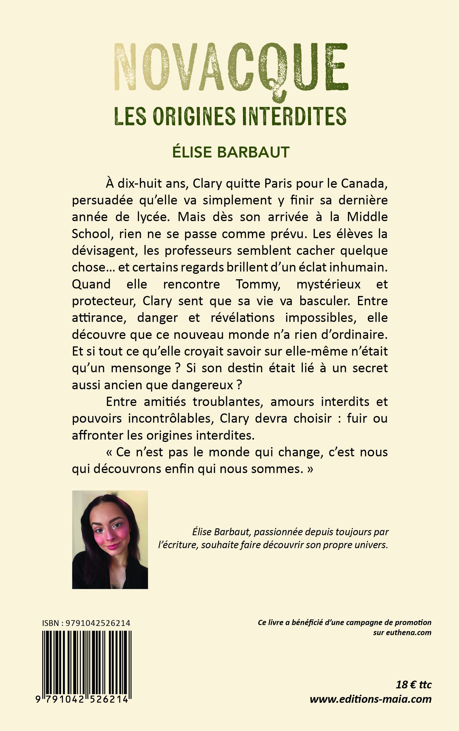 Élise Barbaut, Novacque, Les origines interdites