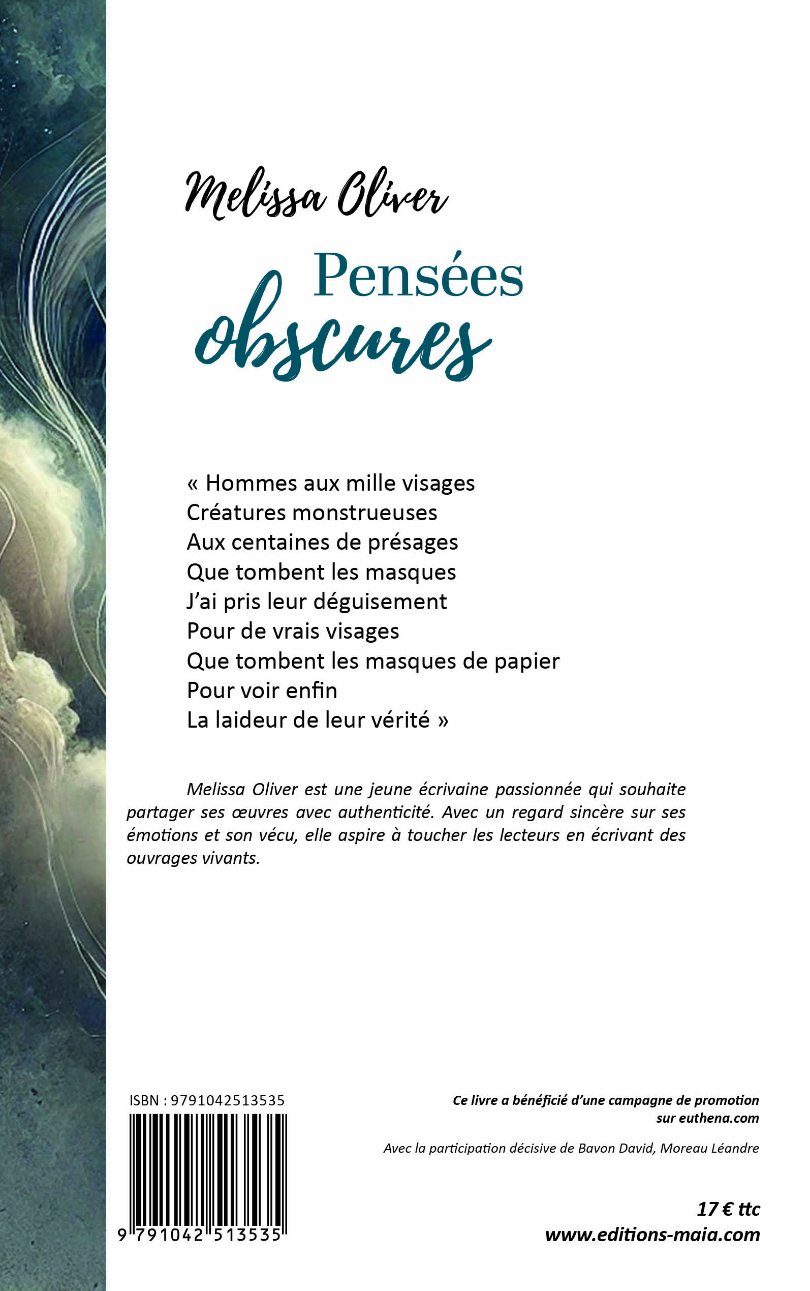 Melissa Oliver, Pensées obscures